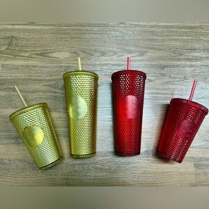 Starbucks Red and Gold Studded Cup Set